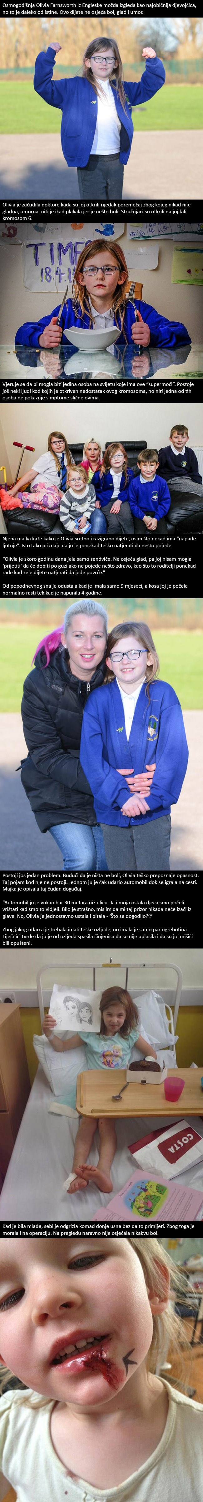 Mala Olivia je jedina osoba na svijetu koja ne osjeća bol, glad ili umor!