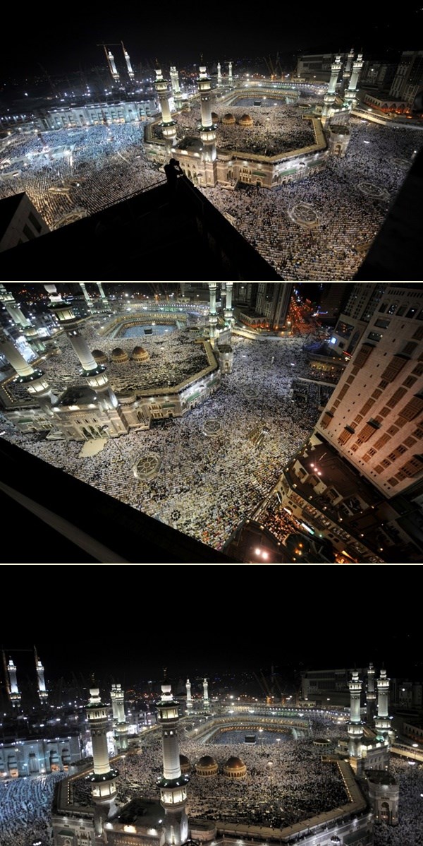 Čarobna Meka - grad pod noćnim svjetlima, ispunjen ljudima