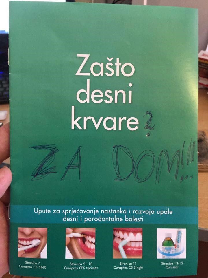 Netko je na reklamni stomatološki materijal nadopisao odgovor koji je nasmijao cijelu ragiju