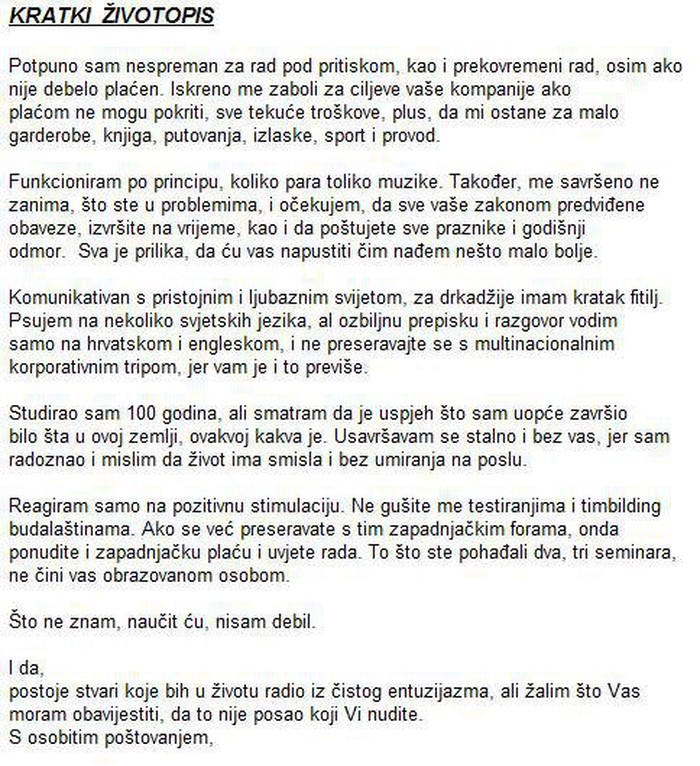Pronalazite se u ovom životopisu?