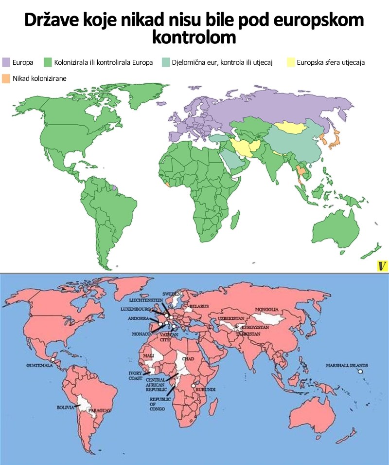 Jedine države koje Europa nije kolonizirala