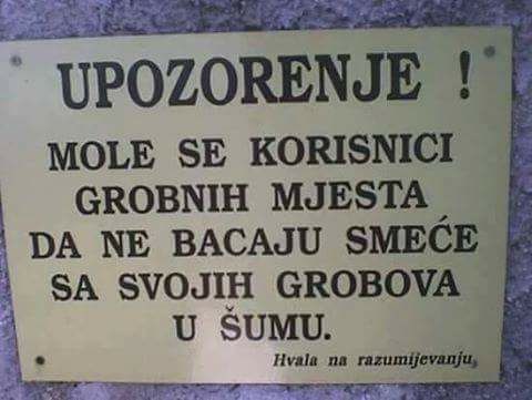 Upozorenje za pokojnike? Na groblju se pojavilo bizarno upozorenje na tabli