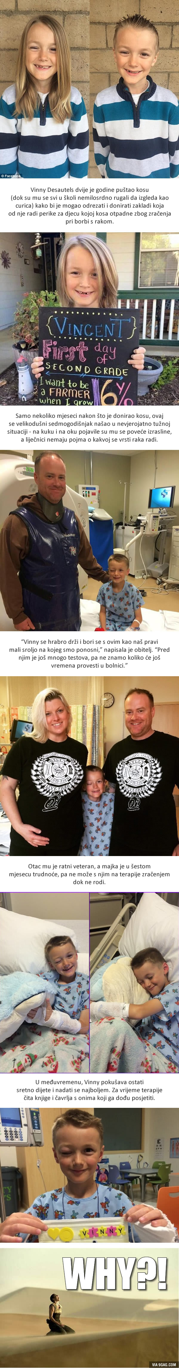 Dječaku koji je donirao kosu oboljelima od raka - otkriven rak