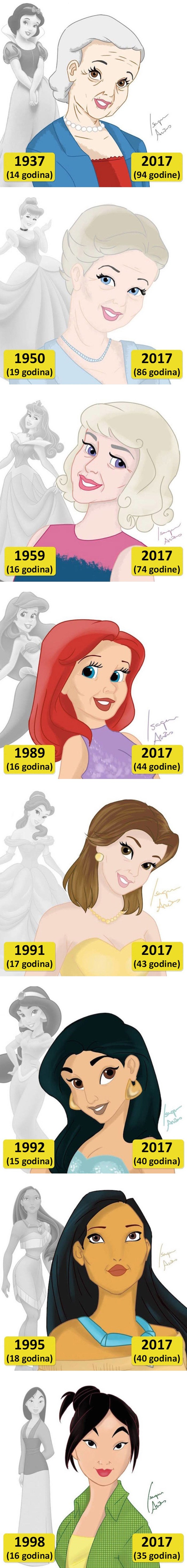 Ovako bi junakinje iz bajki i Disneyevih crtića izgledale danas da su svih ovih godina starile
