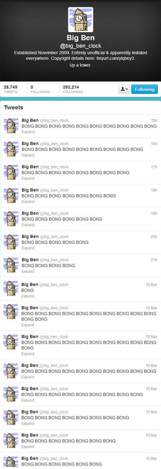 Big Ben oživio i posta po Twitteru