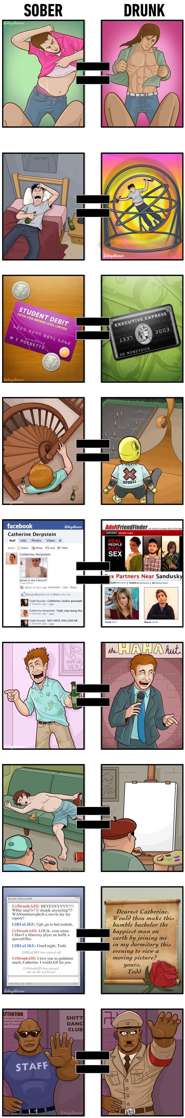 Kako stvari izgledaju kada si trijezan, a kako kada si pijan