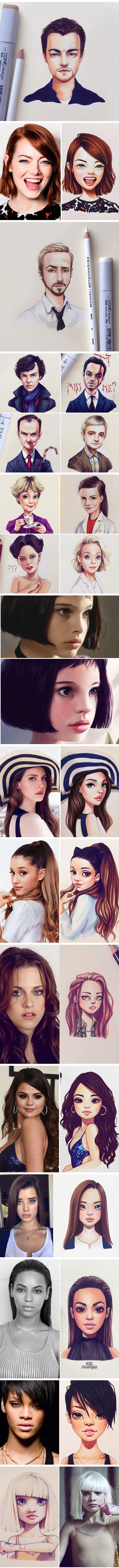 Ruska umjetnica pretvara slavne osobe u preslatke likove iz crtića