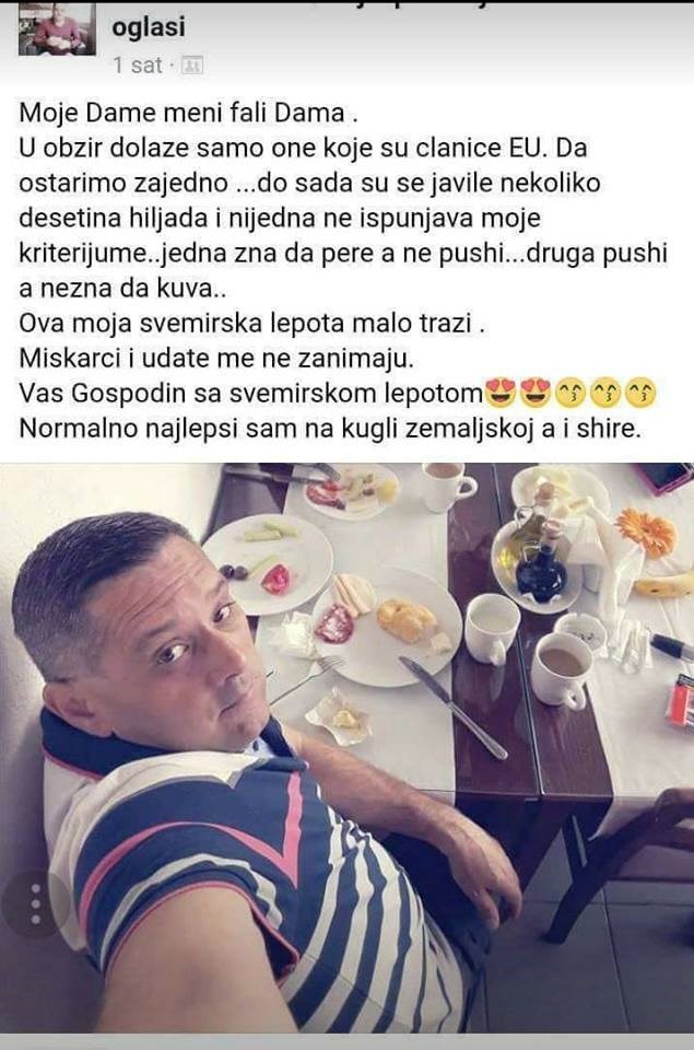 Ovaj čovjek traži partnericu, no ona mora zadovoljiti posebne kriterije