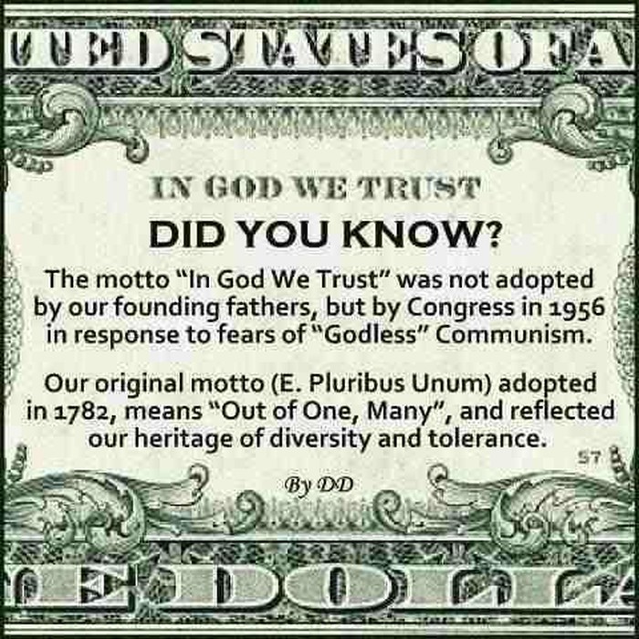 Nije uvijek po dolarima pisalo "In God we trust"