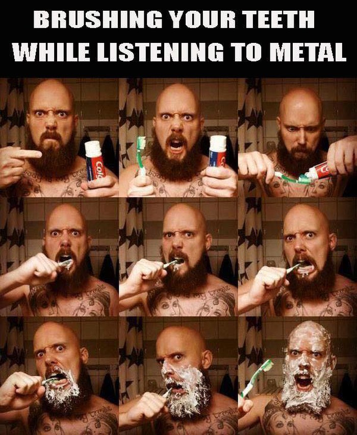 Kako završi pranje zuba dok slušaš metal