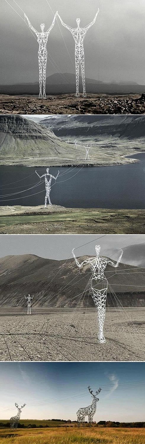 Islandski dalekovod nose divovi