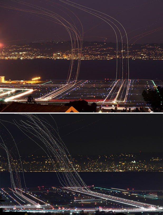 Zračni "autoput": Tragovi aviona u zraku nad aerodromom