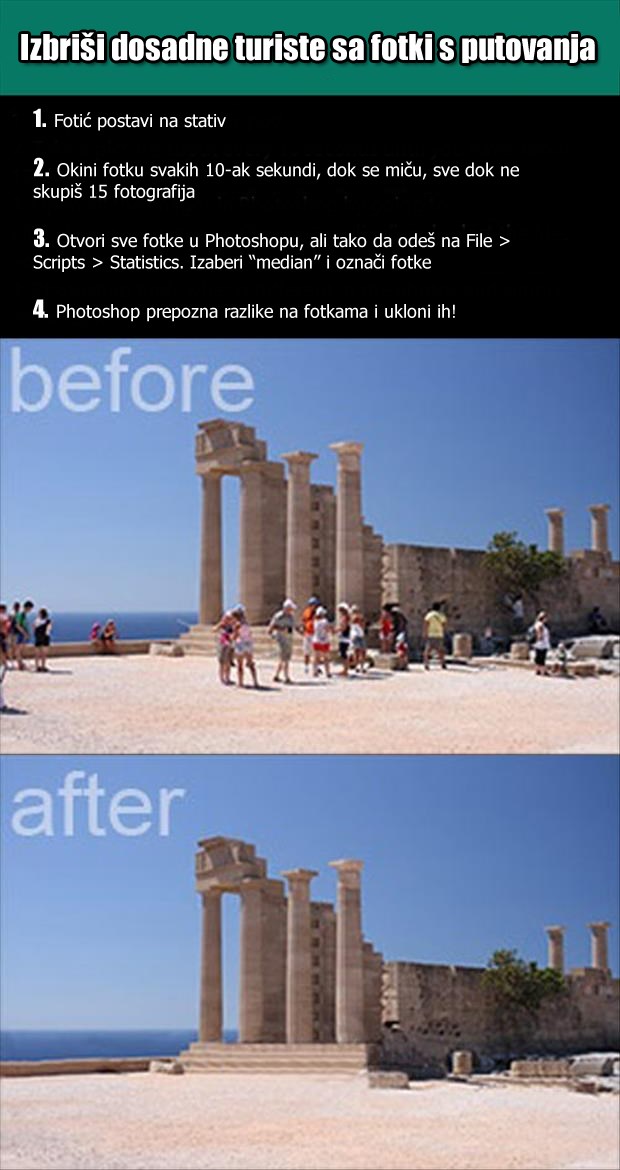 Nauči Photoshop trik koji je i koristan: Brisanje turista