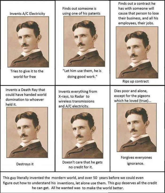 Tesla je uz izmjeničnu struju patentirao i nesebičnost