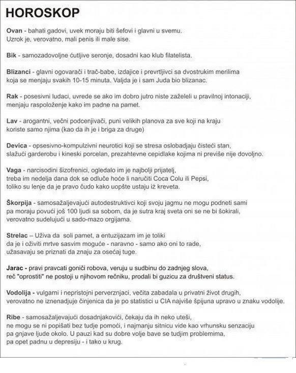 Najiskreniji horoskop na svijetu