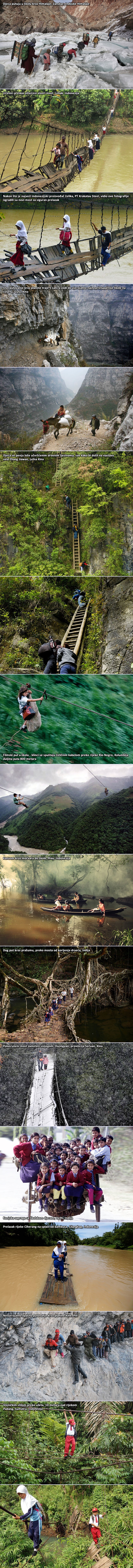 TOP 12 najopasnijih i najužasnijih putovanja u školu na svijetu