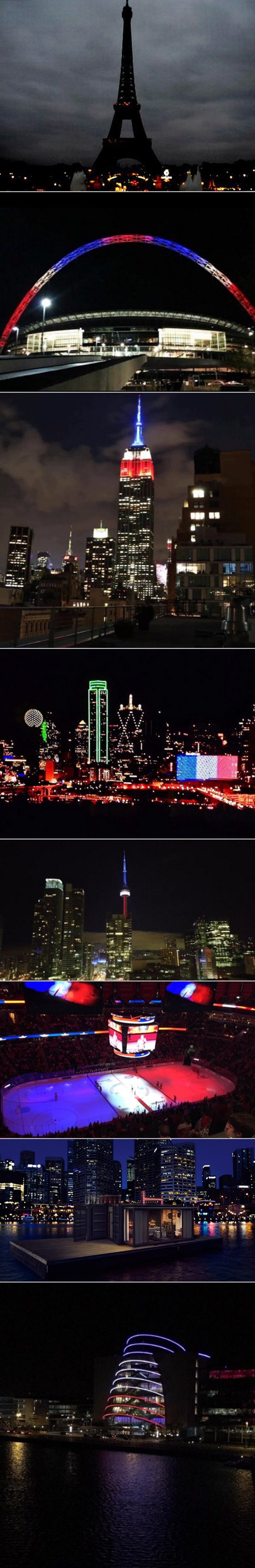 GALERIJA: Simboli gradova svijetle u francuskim bojama, samo Eiffel stoji sam u tami