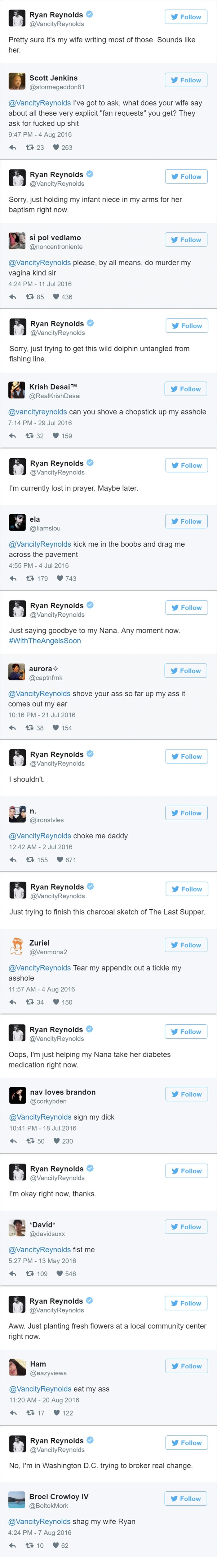Genijalni Ryan Reynolds se superljubazno sprda s napaljenim obožavateljima