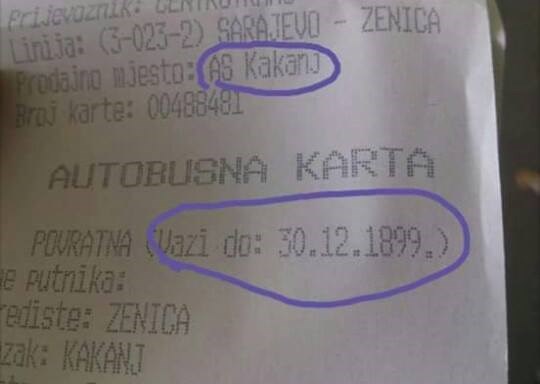 Ova autobusna karta je dokaz da Bosna i Hercegovina još uvijek živi u prošlosti