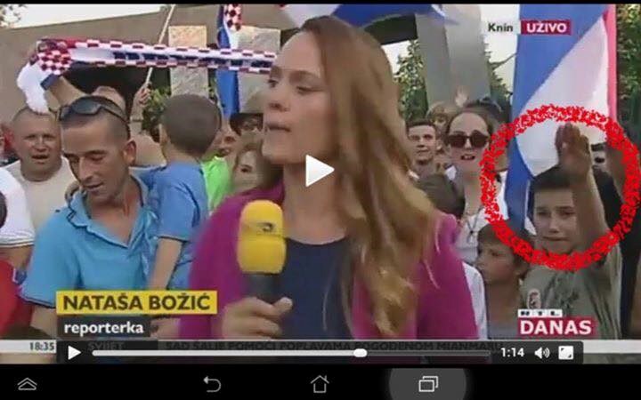 Hrvatska mladost, naša budućnost, pozdravlja Hitlera u Kninu..