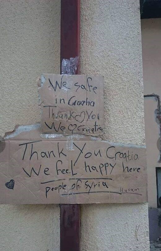 "Volimo Hrvatsku, ovdje smo sigurni! Vole vas Sirijci!"