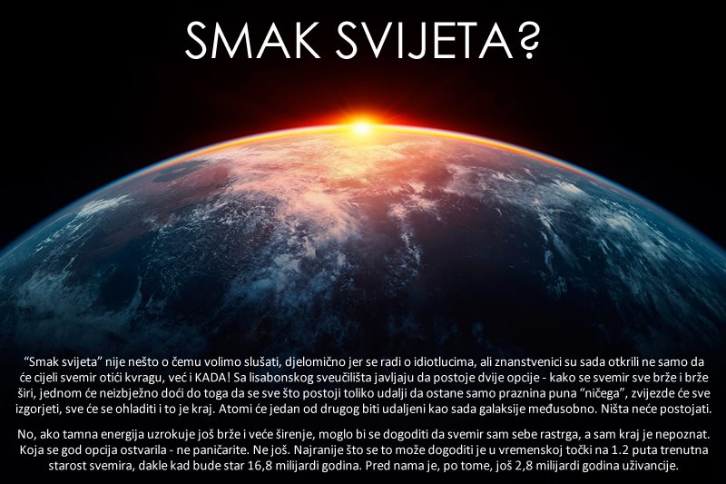 ZNANSTVENICI U ŠOKU: Konačno otkriveno kad će doći do PRAVOG smaka svijeta!