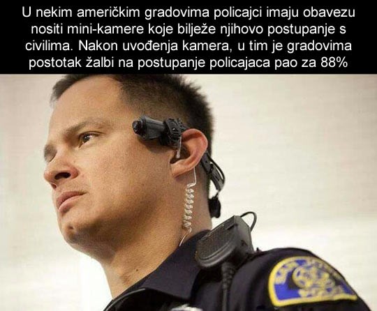 Policajci s nadzornim kamerama: Manje žalbi građana