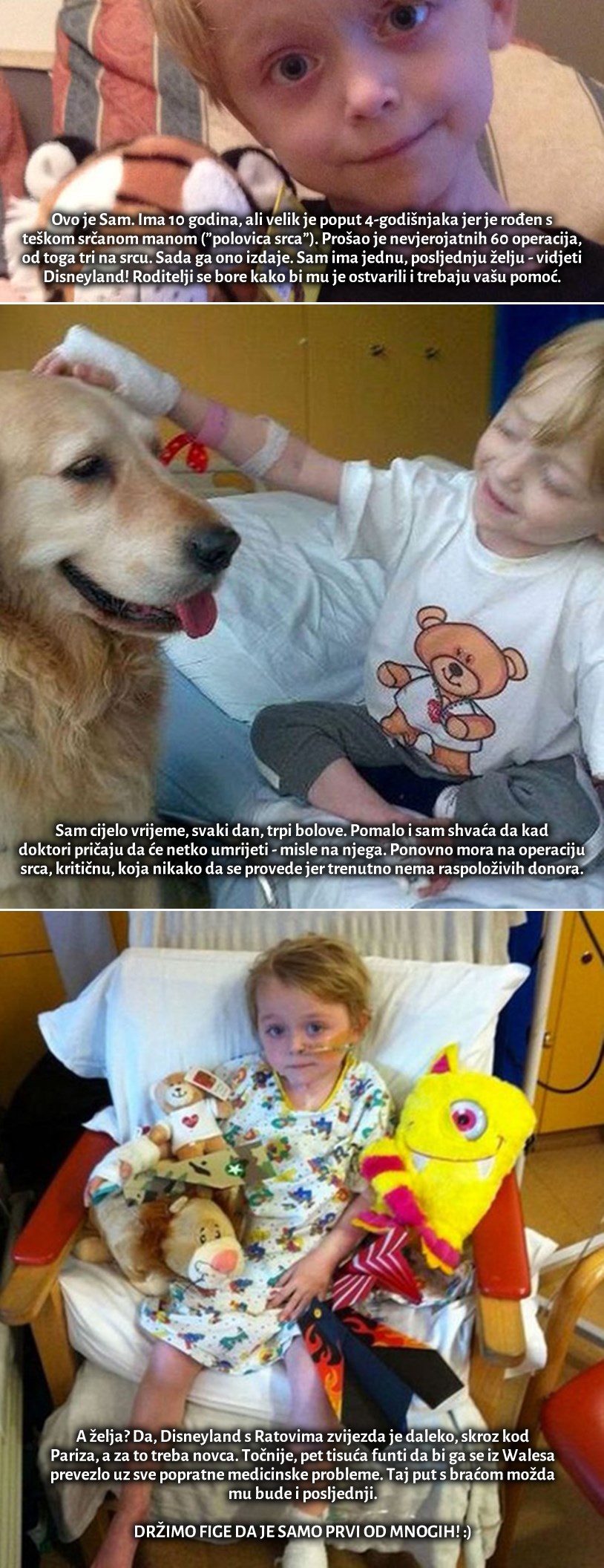 HRABRI SAM: Dječak s "pola srca" se bori za život i ima samo jednu želju!