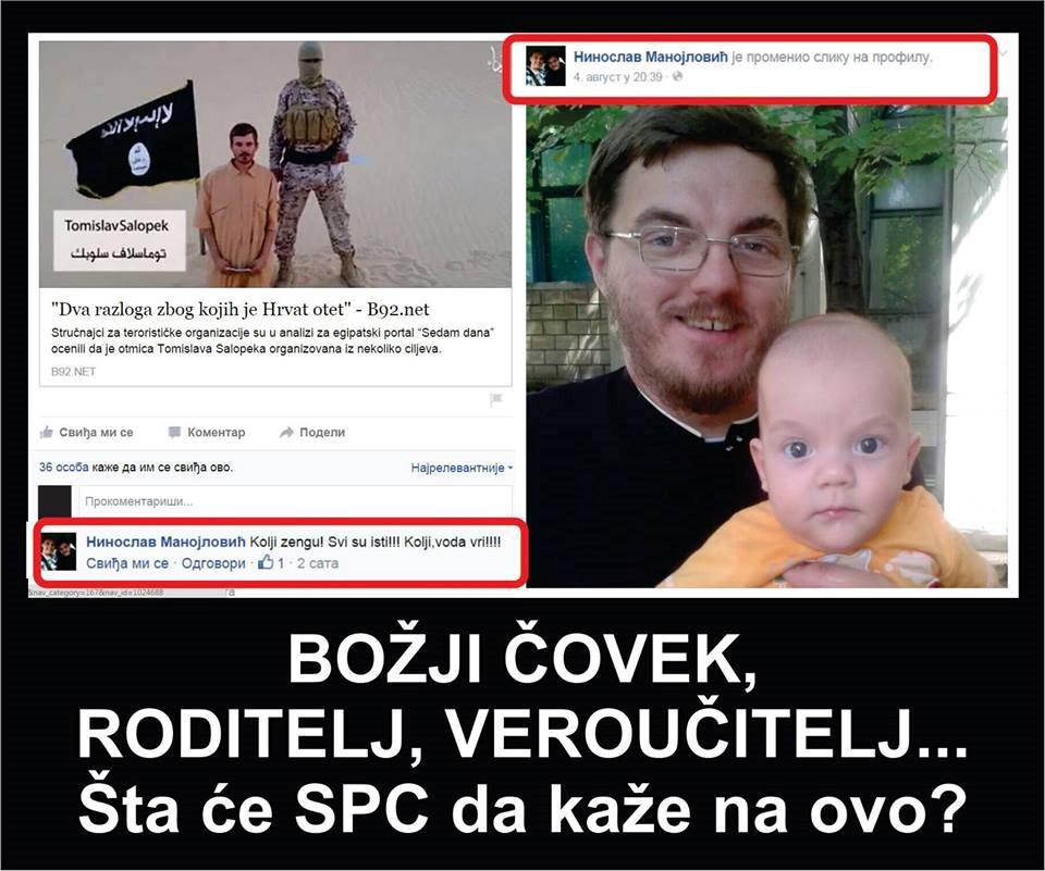 Pravoslavni svećenik poziva na klanje Tomislava Salopeka?