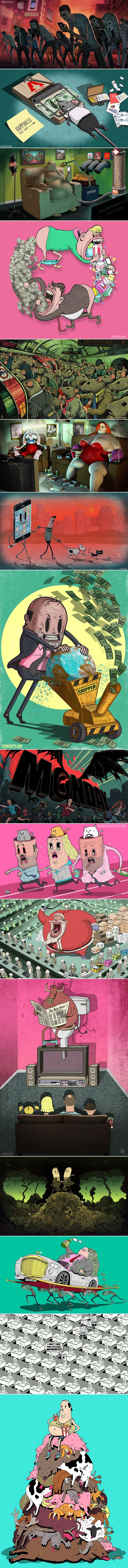 Ove ilustracije savršeno prikazuju život u modernom dobu