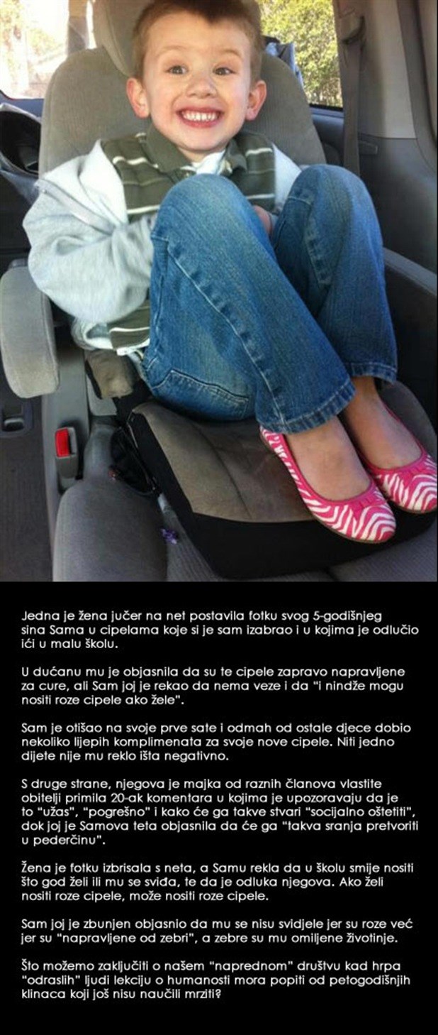 Dječak u rozim cipelicama: Samo budale mrze