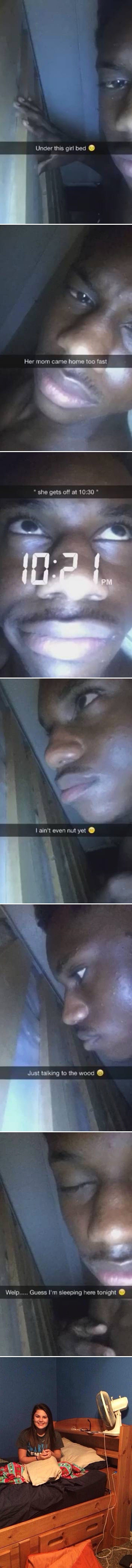 Mama se ranije vratila s posla, "tajni dečka" se satima krio ispod kreveta i objavljivao slike na Snapchatu