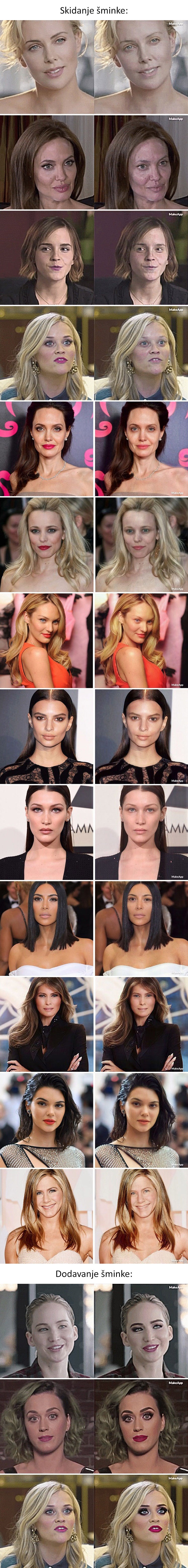 Rezultati korištenja aplikacije za skidanje šminke mogle bi vas iznenaditi kada vidite ova poznata lica
