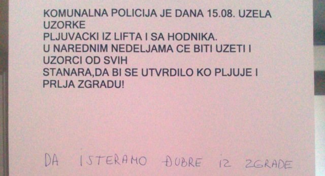 Policija hvata pljuvača zgrada