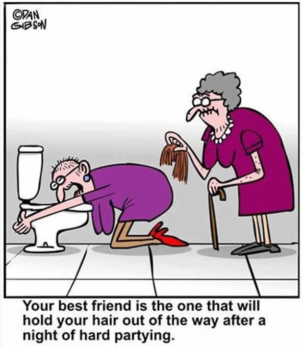 Prava frendica ti drži kosu kad "voziš porculanski bus"