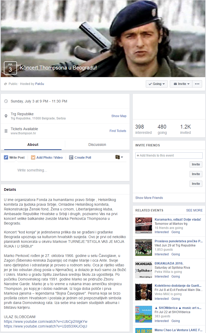 Koncert Thompsona u Beogradu!