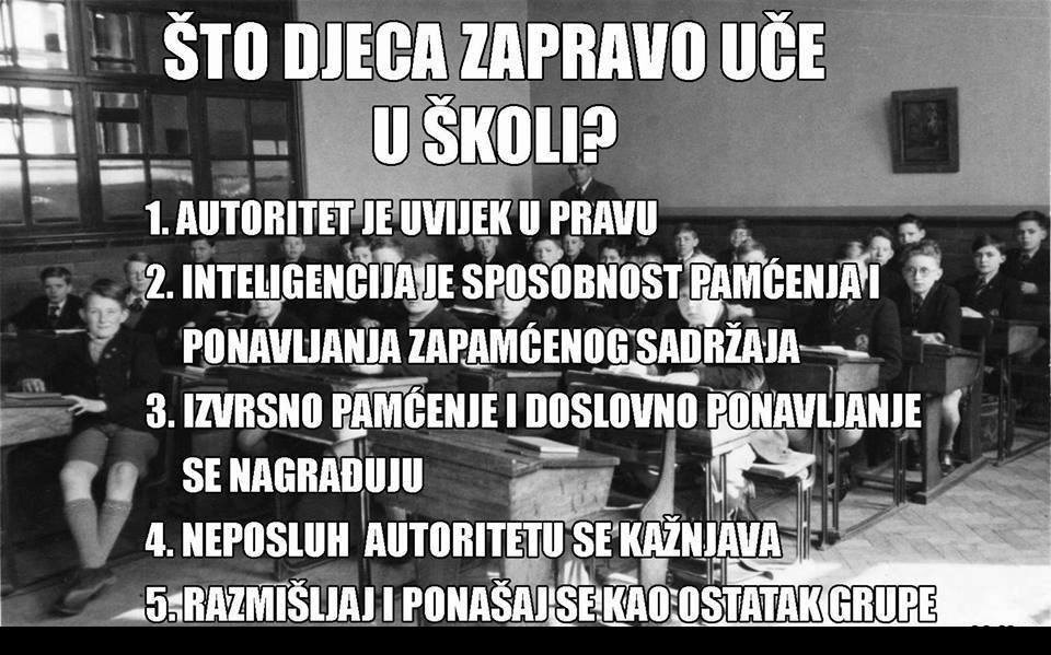 Bubanje, bubanje, štrebanje, zasjedanje AVNOJ-a.. školstvo danas?