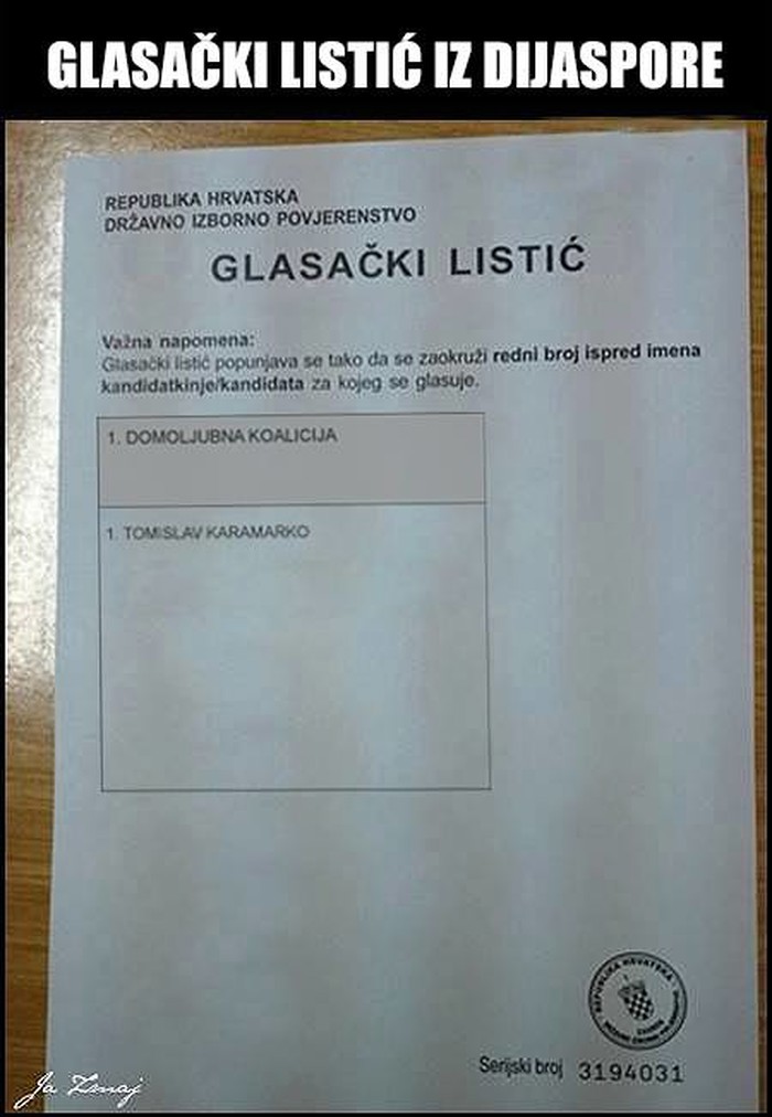 Dijaspori podvalili listiće za HDZ?