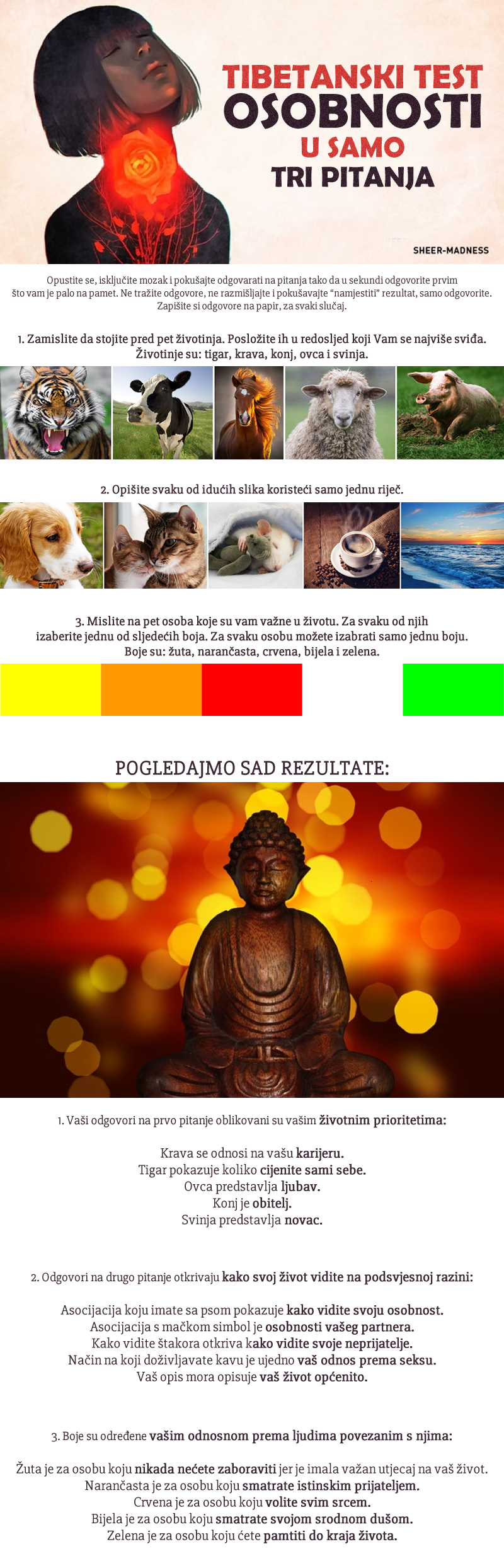 Tibetanski test osobnosti u samo tri pitanja daje zastrašujuće točne rezultate!