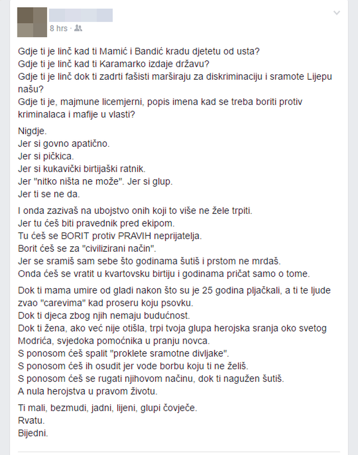Pojavila se i poruka narodu s druge strane