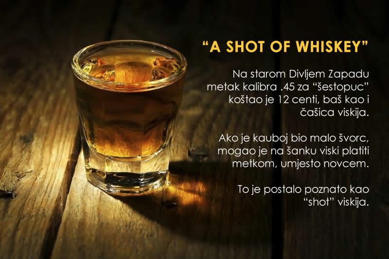 Znate li odakle izraz "shot viskija" ili popularni "shooteri"?