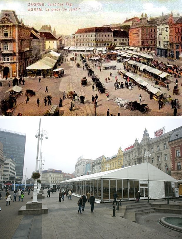 Trg bana Jelačića nekad i sad