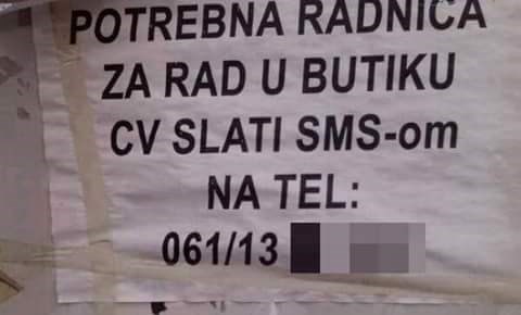 Životopis SMS-om, e TU želiš raditi!