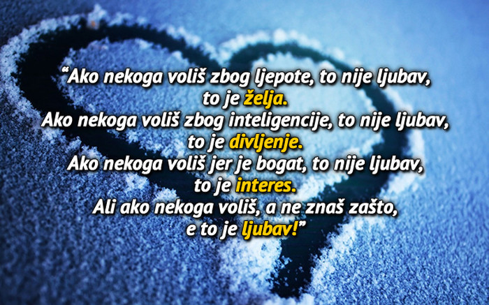 Ljubav kad nekoga voliš, a ne znaš zašto