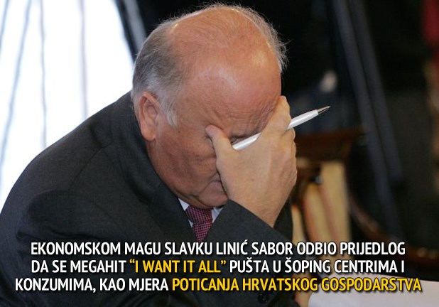 Liniću propala ideja spasonosne "nacionalne šoping pjesme"
