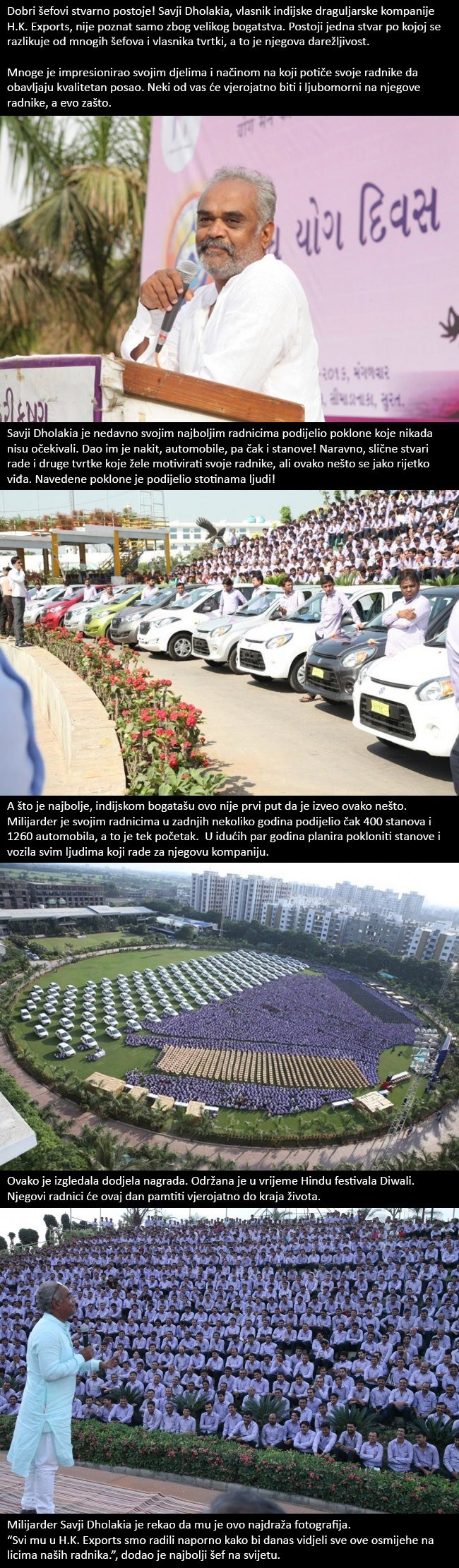 Dobri šefovi zaista postoje, nećete vjerovati što je ovaj Indijac uradio za svoje radnike!