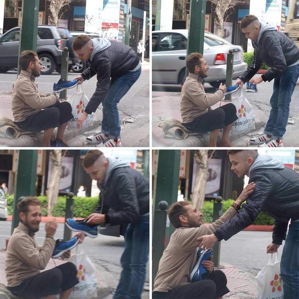 Bosonogog beskućnika poklonom dirnuo do suza