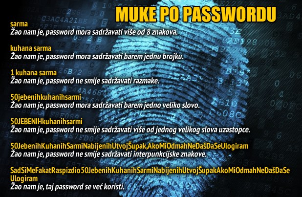 Pakao smišljanja passworda!