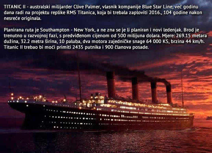 Titanic II: Milijarder gradi kopiju ukletog broda