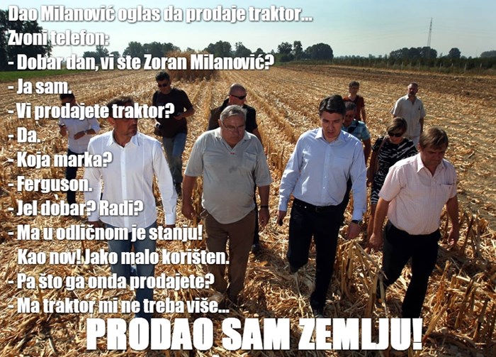 Milanović prodaje traktor! Znate li zašto?